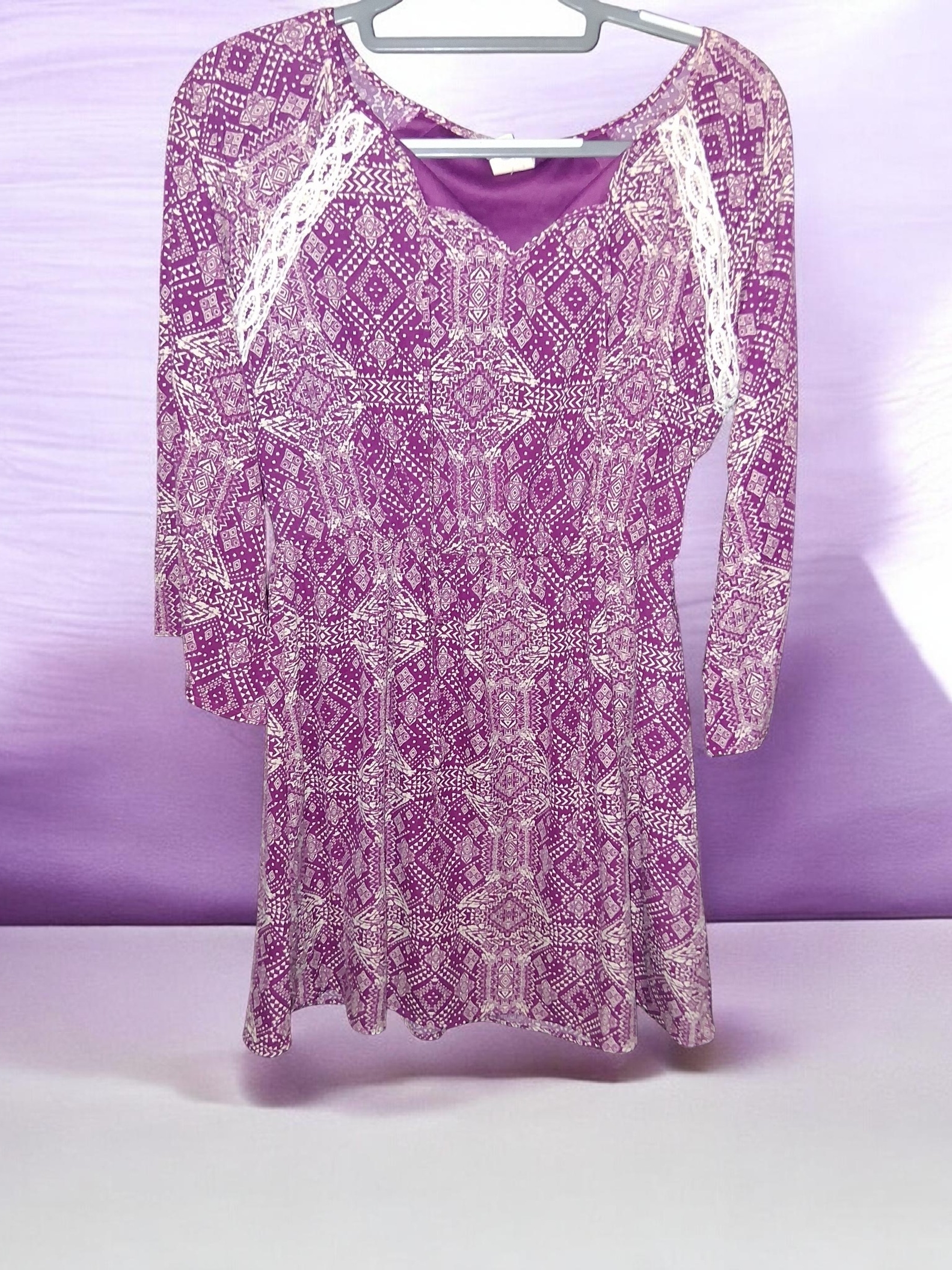 Pink Owl Purple Printed Mini Dress